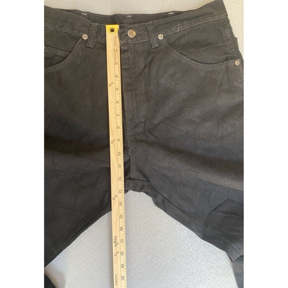 Wrangler Jeans 32x29 Black Relaxed Fit Dark Wash Straight Leg Tag 34x30 - Picture 5 of 12